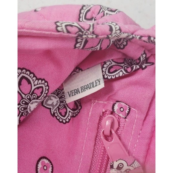 Vera Bradley Flamago Pink Small Flap Front Purse Shoulder Bag Cotton Quilted - Picture 6 of 16